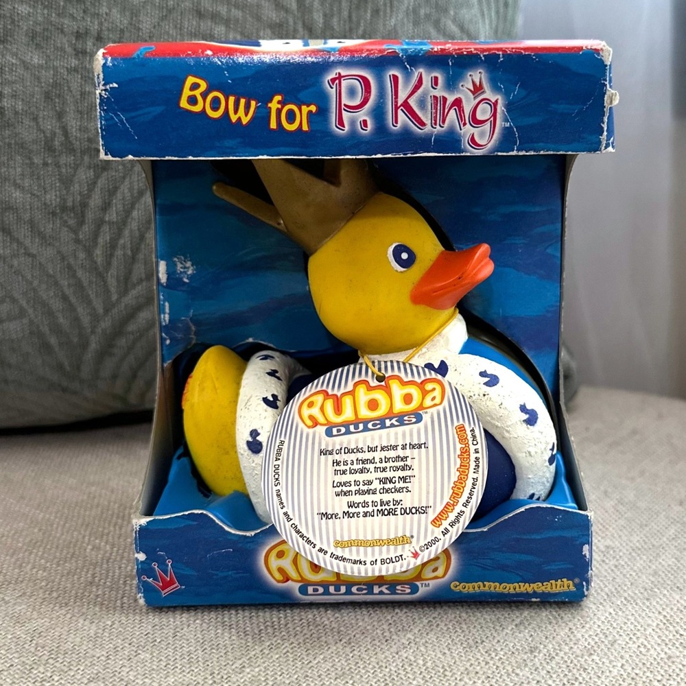 NEW‎ Rubba Ducks P. King Rubber Duck in Box Collectible Crowned Rubber Bath Toy